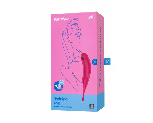 Точечный вибратор с вакуумной стимуляцией Satisfyer Twirling Pro, силикон, красный 20 см
