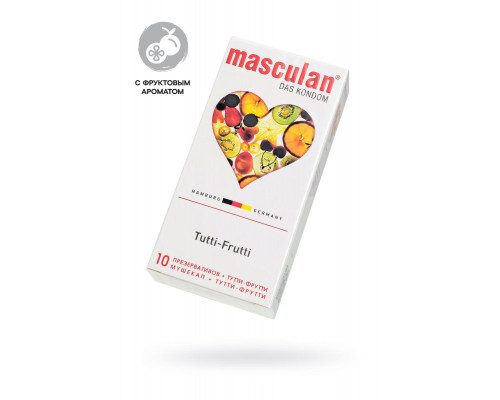 Презервативы Masculan, ultra 1, тутти-фрутти, 19 см, 5,3 см, 10 шт.