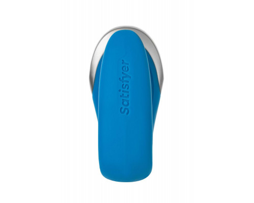 Стимулятор для пар Satisfyer Double Love Connect App с пультом ДУ, силикон, синий, 9 см