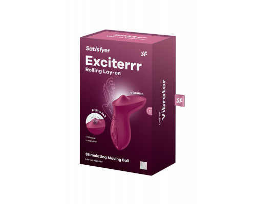 Вибратор с движущимся шариком Satisfyer Exciterrr, силикон, бордовый, 12,5 см