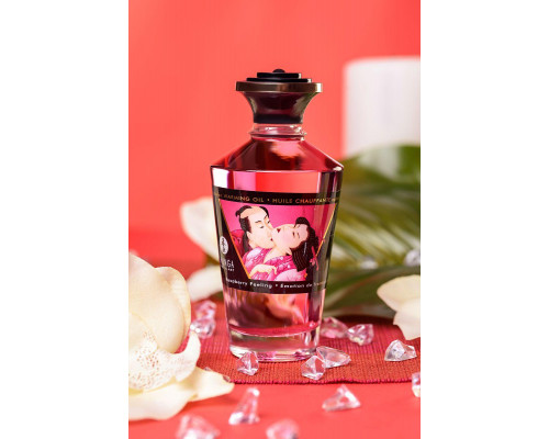 Масло массажное для тела Shunga «Малиновое чувство» (Raspberry Feeling), разогревающее, 100 мл