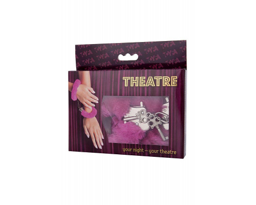 Наручники TOYFA Theatre, меховые, розовые, 28 см.