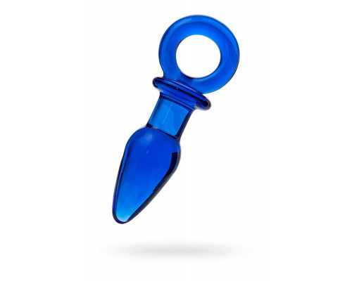 Анальная втулка Sexus Glass, стекло, синяя, 14 см, Ø 3,5 см