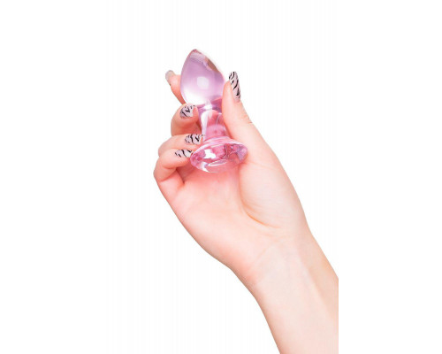 Анальная втулка Sexus Glass, стекло, розовая, 8,5 см