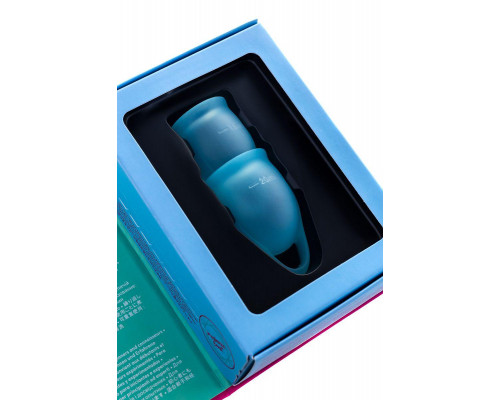 Менструальная чаша Satisfyer Feel Confident, 2 шт в наборе, силикон, голубой