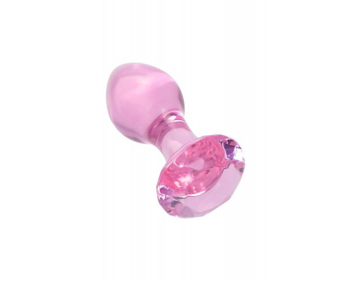 Анальная втулка Sexus Glass, стекло, розовая, 8,5 см