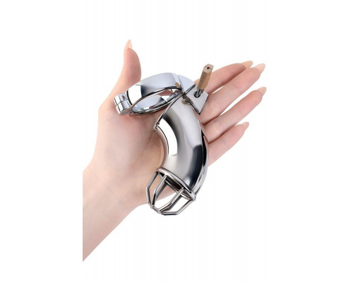 Пояс верности мужской Metal by TOYFA с открытой головкой, металл, серебряный, 13 см