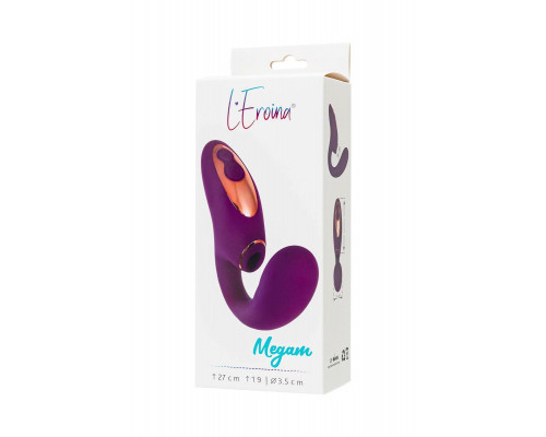 Массажер с двойной стимуляцией L'Eroina Megam, силикон, фиолетовый, 27,5 см