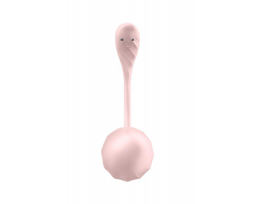Виброяйцо Satisfyer Ribbed Petal Connect App с пультом ДУ, розовое, 7,8 см