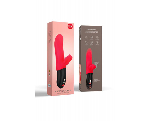 Пульсатор Fun Factory BI STRONIC FUSION, силикон, красный, 22 см