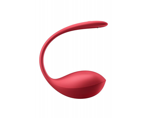 Виброяйцо Satisfyer Shiny Petal Connect App с пультом ДУ, красный, 7,5 см