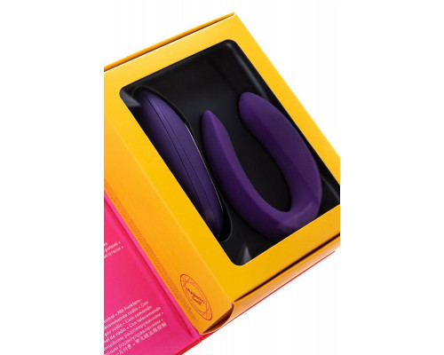 Вибромассажер для пар Satisfyer Double Plus Remote с пультом ДУ, силикон, фиолетовый, 8,8 см