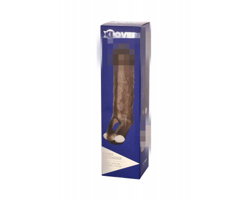 Насадка на пенис с вибрацией XLover by TOYFA, TPE, черный прозрачный, 15,5 см