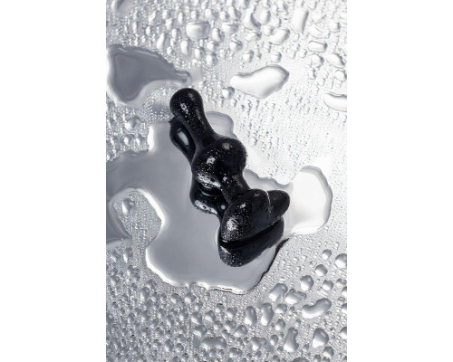 Анальная втулка Sexus Glass, стекло, черная, 9,8 см