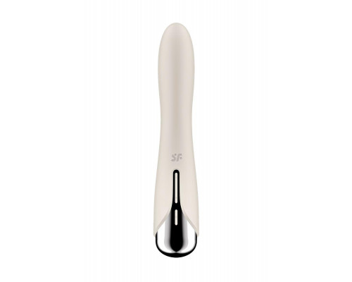 Вибратор для точки G  с ротацией Satisfyer Spinning Vibe 1, силикон, бежевый, 17,8 см
