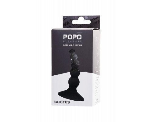 Анальная втулка POPO Pleasure by TOYFA Bootes, силикон, черная, 10 см, Ø 2,5 см