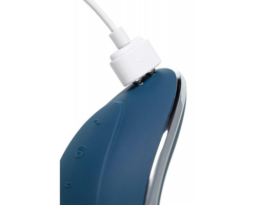 Вакуум-волновой стимулятор клитора с вибрацией Satisfyer Vulva Lover 1, силикон, синий, 11,9 см
