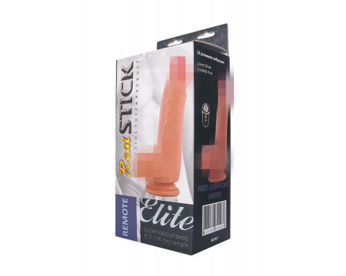 Вибратор с пультом ДУ RealStick Elite Vibro, перезаряжаемый, TPR, телесный, 10 режимов вибраци