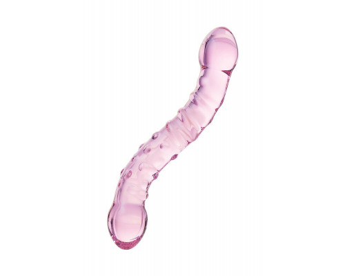 Двусторонний фаллоимитатор Sexus Glass, стекло, розовый, 20,5 см