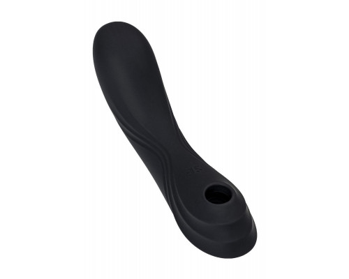 Вакуумный стимулятор клитора с вибрацией Satisfyer Curvy Trinity 4, чёрный, 17 см