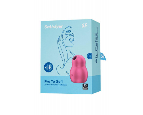 Вакуумный стимулятор клитора с вибрацией Satisfyer Pro To Go 1, красный, 9 см