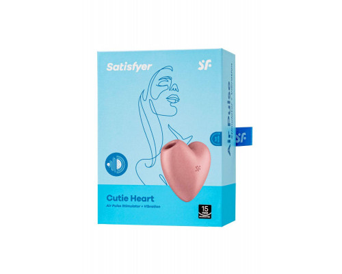 Вакуумно-волновой стимулятор клитора с вибрацией Satisfyer Cutie Heart, силикон, розовый, 7,6 см