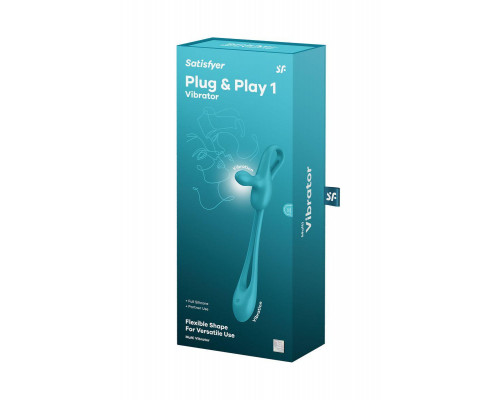 Многофункциональный гибкий вибратор для пар Satisfyer Plug & Play1, силикон, аквамарин, 43,5 см