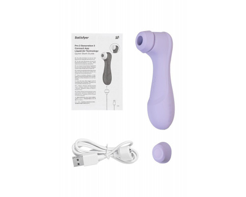 Вакуумный стимулятор клитора с вибрацией Satisfyer Pro 2 Generation 3, фиолетовый, 16,4 см