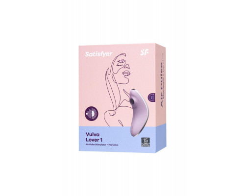 Вакуум-волновой стимулятор клитора с вибрацией Satisfyer Vulva Lover 1, силикон, сиреневый, 11,9 см