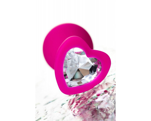 Анальная втулка ToDo by Toyfa Diamond Heart, силикон, розовый, 8 см, Ø 3,5 см