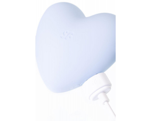 Вакуумно-волновой стимулятор клитора с вибрацией Satisfyer Cutie Heart, силикон, голубой, 7,7 см