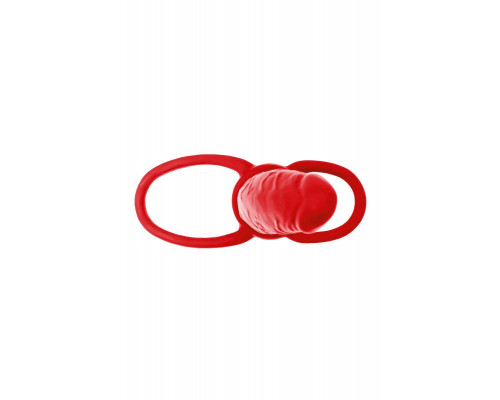 Насадка на пенис для двойного проникновения Black&Red by TOYFA , силикон, красный, 16,5 см