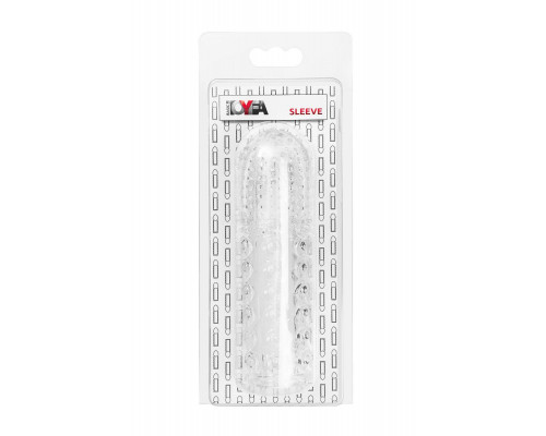 Насадка на пенис рельефная TOYFA Basic, TPE, прозрачный, 13,5 см