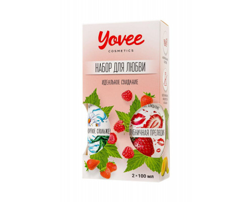 Набор гелей-смазок Yovee для любви (721003+721053), вкусовой (клубника) + увл (алоэ), 2х100 мл
