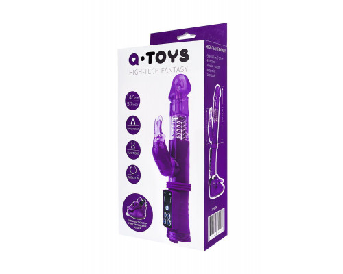 Вибратор с клиторальным стимулятором A-Toys by TOYFA, TPR, фиолетовый, 22 см