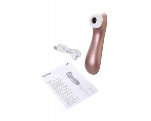 Вакуум-волновой стимулятор клитора Satisfyer Pro 2+, силикон, розовое золото, 15 см