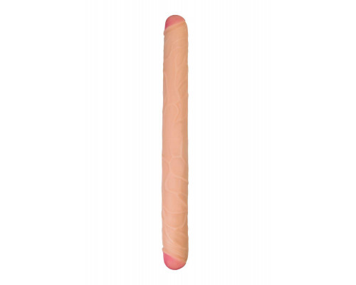 Фаллоимитатор RealStick Brutal Castor двусторонний, neoskin, телесный, 56 cм