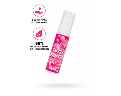 Съедобная гель-смазка TUTTI-FRUTTI для орального секса со вкусом BUBBLE GUM, 30 гр