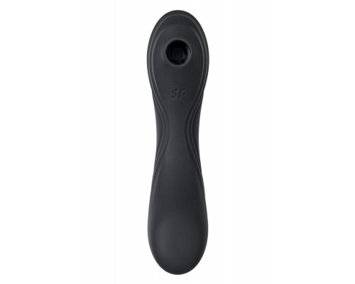Вакуумный стимулятор клитора с вибрацией Satisfyer Curvy Trinity 4, чёрный, 17 см