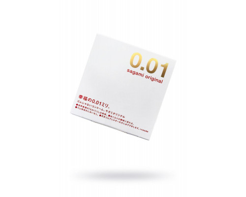 Презервативы Sagami, original 0.01, полиуретан, 17 см, 5,5 см, 1 шт.