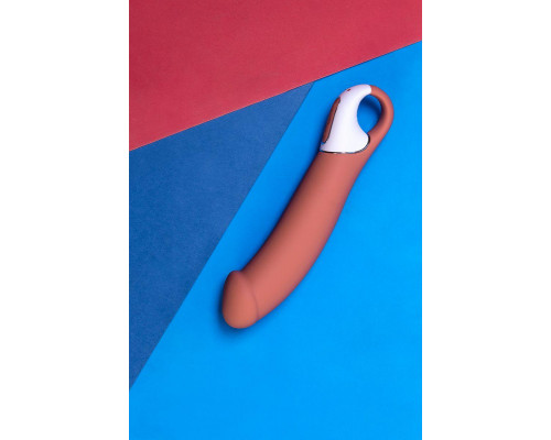 Нереалистичный вибратор Satisfyer Master, силикон, бежевый, 23,5 см.