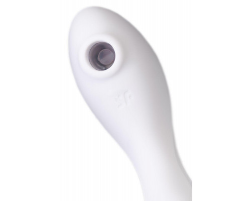Вакуумный стимулятор клитора с вибрацией Satisfyer Curvy Trinity 5 Connect App, белый, 16,5 см