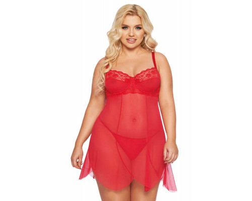 Ночная сорочка и стринги SoftLine Collection Carla, красный, XL