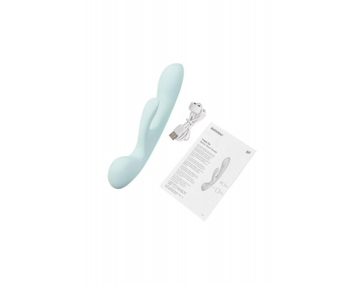 Нереалистичный вибратор Satisfyer Triple Oh, силикон, голубой, 24 см