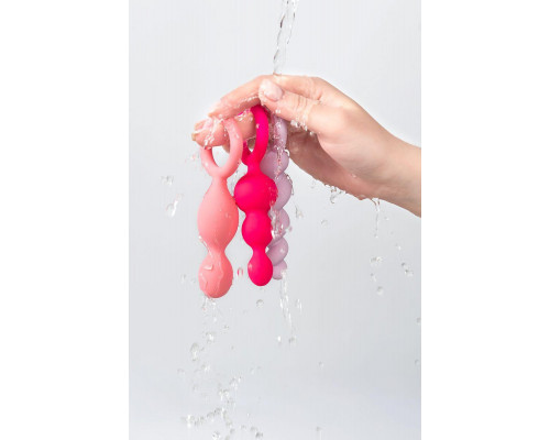 Набор анальных плагов Satisfyer Booty Call colored 3 шт, силикон, ассорти, 13,5 см