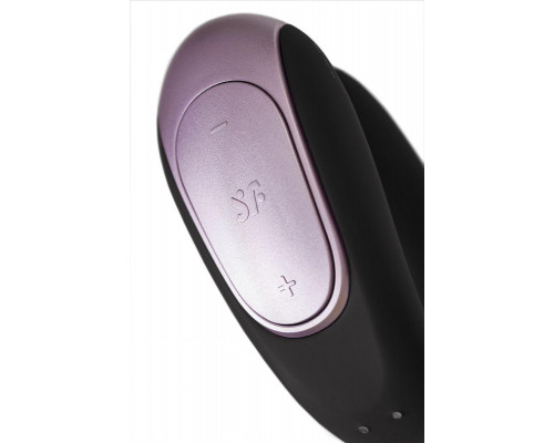 Стимулятор для пар Satisfyer Double Fun Connect App, с пультом ДУ, силикон, черный, 9 см