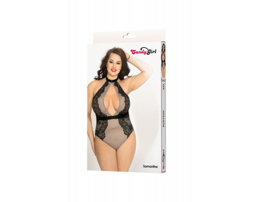 Боди-сетка Candy Girl Samantha, кружево, сетка, серый, 2XL