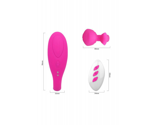 Вибратор для пар A-Toys by TOYFA Dolphy, силикон, розовый, 9,6 см