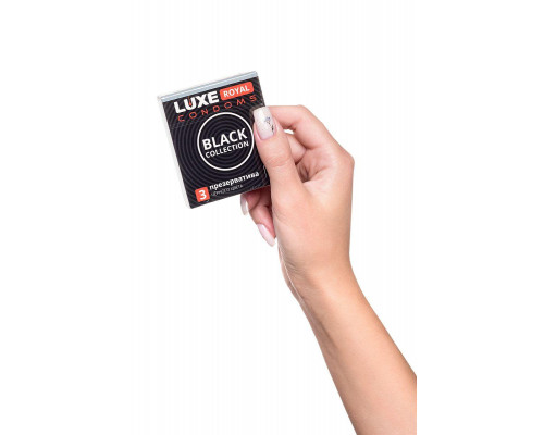 Презервативы Luxe, royal black collection, латекс, гладкие, 18 см, 5,2 см, 3 шт.