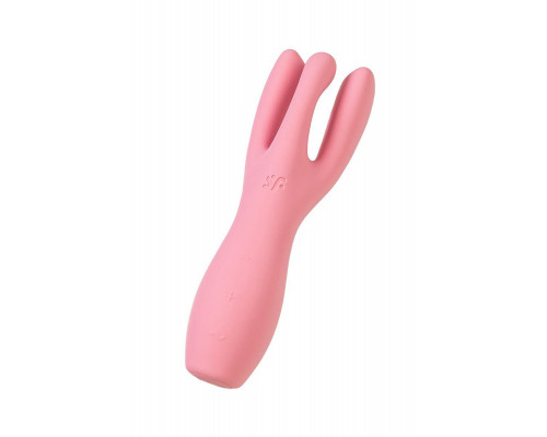 Вибростимулятор Satisfyer Threesome 3, силикон, розовый, 14 см